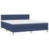 vidaXL Cama box spring c/ colch&atilde;o e LED 160x200 cm tecido azul
