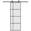 vidaXL Porta deslizante c/ conj. ferragens 76x205cm vidro ESG preto