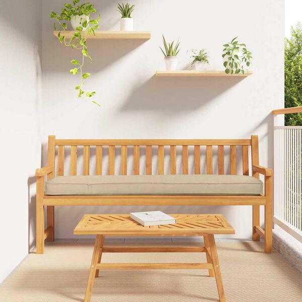 vidaXL Travesseiro de palete Bege 180 x 40 x 8 cm Tecido Oxford