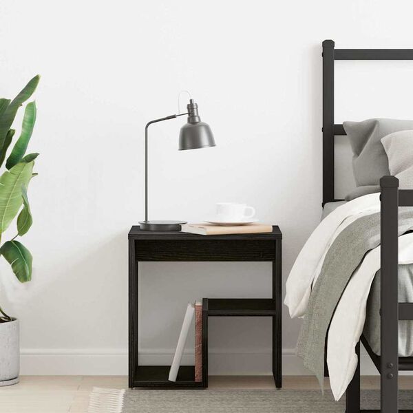 vidaXL Arm&aacute;rio de Cabeceira Carvalho preto 40 x 30 x 40 cm