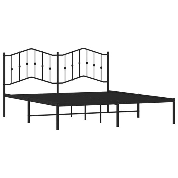 vidaXL Estrutura de cama com cabeceira 160x200 cm metal preto