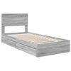 vidaXL Cama com Armazenamento com cabeceira Cinza Sonoma 90 x 190 cm