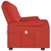 vidaXL Poltrona massagem 4 lug. reclin. c/ suporte copo vermelho-tinto