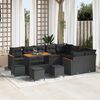 vidaXL Conjunto de Sof&aacute; de Jardim 13 pcs Preto Rattan de Polipropileno