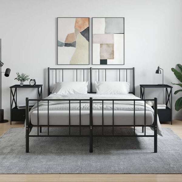 vidaXL Mesas de cabeceira 2 pcs 50x41x65 cm derivados de madeira preto