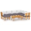 vidaXL 8 pcs conjunto lounge de jardim com almofad&otilde;es ac&aacute;cia maci&ccedil;a