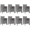 vidaXL Conjunto de Jantar para Jardim 9 pcs Branco Polipropileno
