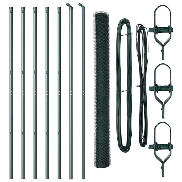 vidaXL Cerca com Postes Verde 1.6 x 10 m A&ccedil;o revestido de PVC