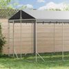 vidaXL Canil de exterior com teto 3x6x2,5 m a&ccedil;o galvanizado prateado