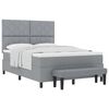 vidaXL Cama Box com almofada Cinzento-claro 140 x 190 cm tecido