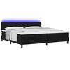 vidaXL Cama Box com colch&atilde;o com led Preto 200 x 200 cm tecido