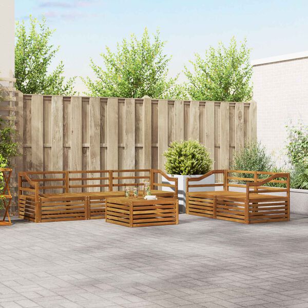 vidaXL Conjunto de Sof&aacute;s para Exterior 6 pcs Natural