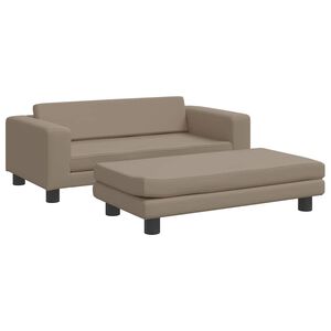 vidaXL Cama para c&atilde;es com extens&atilde;o 100x50x30cm couro artif. cappuccino