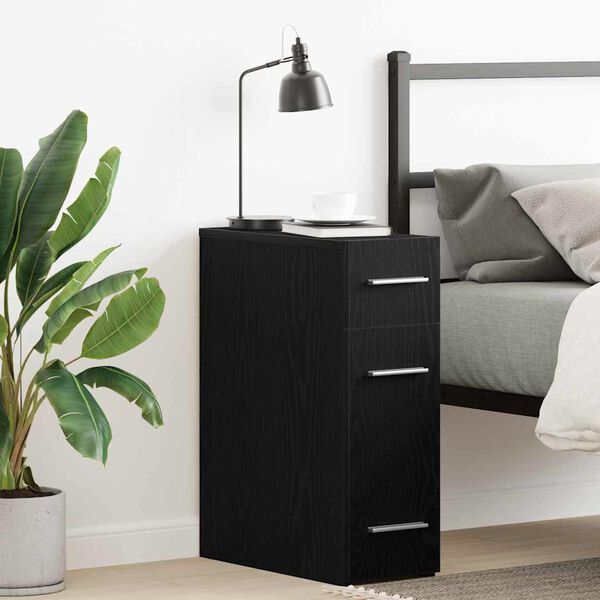 vidaXL Arm&aacute;rio de botic&aacute;rio Carvalho preto 20 x 45.5 x 60 cm