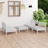 vidaXL 6 pcs conjunto lounge de jardim pinho maci&ccedil;o branco