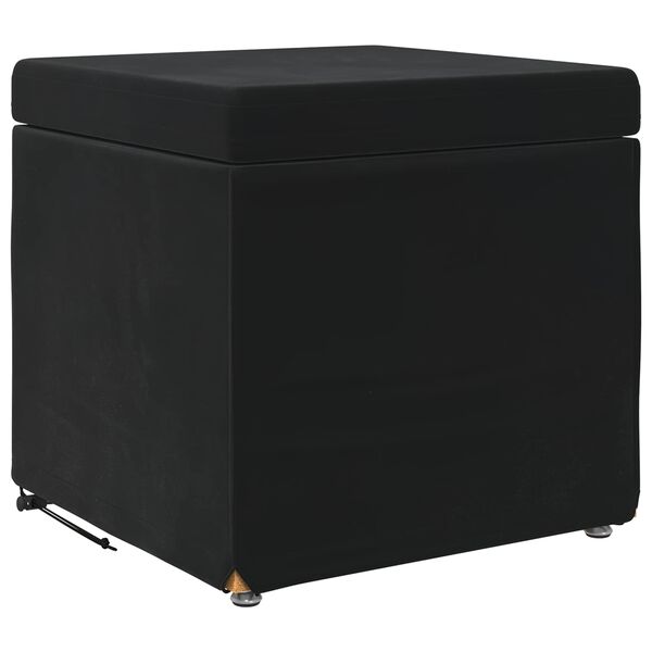 vidaXL Banqueta Preto 41 x 41 x 40 cm Veludo e Madeira de Engenharia