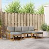 vidaXL Conjunto de Sof&aacute;s para Exterior 6 pcs Cinza Natural e Claro