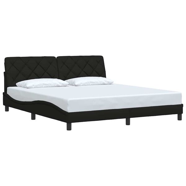 vidaXL Estrutura de cama sem colch&atilde;o 180x200 cm tecido preto