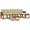 vidaXL Conjunto de Sof&aacute;s para Exterior 6 pcs Natural e Bege