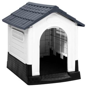 vidaXL Casota para c&atilde;es cinza 57x68x66 cm Polipropileno