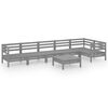 vidaXL 7 pcs conjunto lounge de jardim pinho maci&ccedil;o cinzento