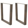 vidaXL P&eacute;s para mesa de jantar em formato de V, 2 pe&ccedil;as, a&ccedil;o natural, 80x(72-73,3) cm, a&ccedil;o