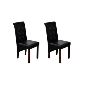 vidaXL Cadeiras de jantar 2 pcs couro artificial preto