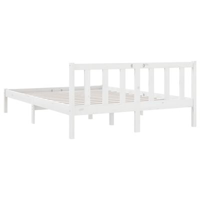 vidaXL Estrutura de cama 140x200 cm pinho maciço branco