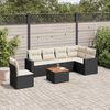 vidaXL 7 pcs conjunto de sof&aacute;s p/ jardim c/ almofad&otilde;es vime PE preto