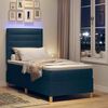 vidaXL Cama Box Spring LED com colch&atilde;o Azul 90 x 200 cm tecido