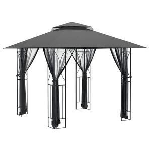 vidaXL Gazebo com paredes laterais 300x300x270 cm a&ccedil;o antracite