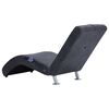 vidaXL Chaise longue de massagem c/ almofada camur&ccedil;a artif. cinzento
