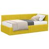 vidaXL Estrutura de Cama de Canto com Colch&atilde;o 2 pcs Amarelo Veludo