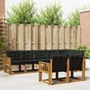 vidaXL Conjunto de Sof&aacute;s para Exterior 8 pcs Natural e Preto