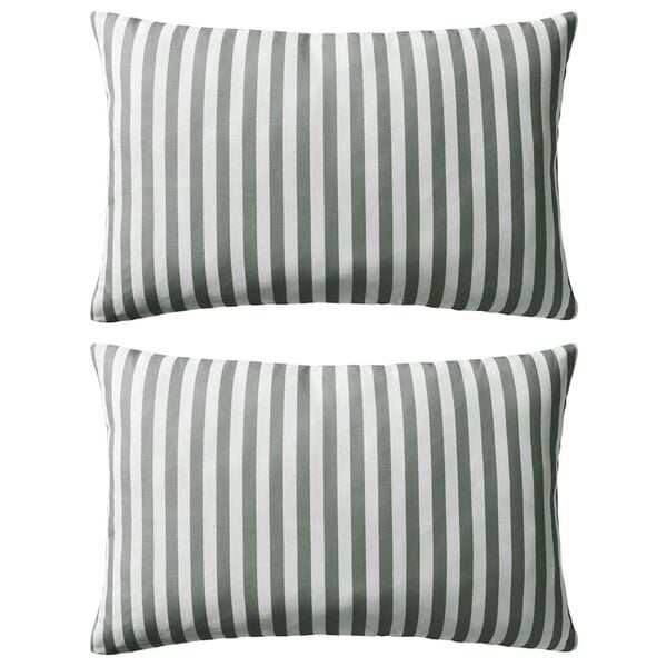 vidaXL Almofadas para exterior 2 pcs 60x40 cm riscas cinzentas
