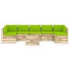 vidaXL 8 pcs conj. lounge jardim c/ almofad&otilde;es madeira impreg. verde