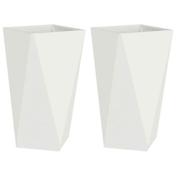 vidaXL Floreira 2 pcs Branco 40 x 40 x 75 cm A&ccedil;o