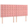 vidaXL Estrutura de cama c/ cabeceira 180x200 cm veludo rosa