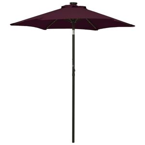 vidaXL Guarda-sol de jardim com luzes LED 200x211 cm alum&iacute;nio bord&ocirc;