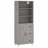 vidaXL Arm&aacute;rio alto 69,5x34x180 cm derivados de madeira sonoma cinza