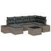 vidaXL Conjunto de Sof&aacute; de Jardim 7 unid. Cinzeto vime PE
