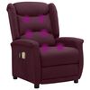 vidaXL Poltrona de massagens elétrica tecido roxo