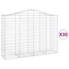 vidaXL Cestos gabi&atilde;o arqueados 30 pcs 200x50x140/160 ferro galvanizado