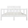 vidaXL Estrutura de cama king 150x200 cm madeira maci&ccedil;a branco