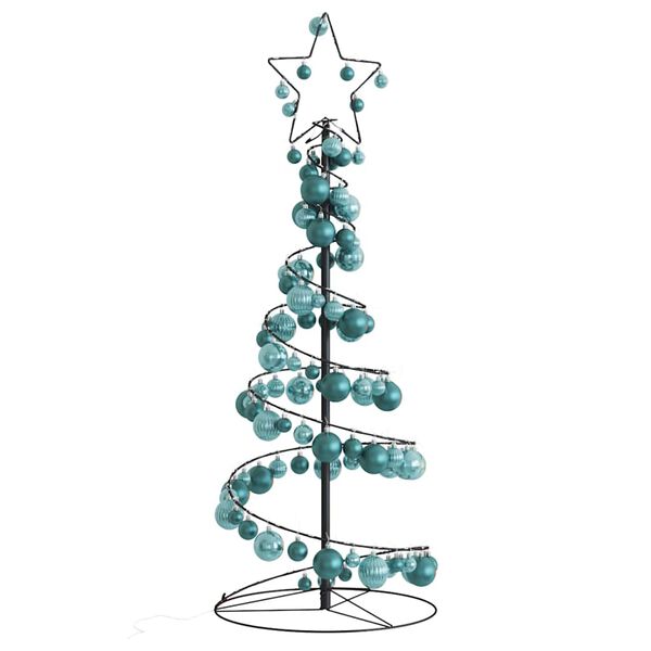 vidaXL &Aacute;rvore de Natal LED com Baubles 80 LEDs Branco Quente 120 cm