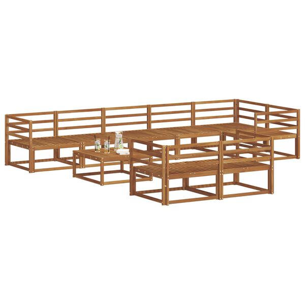 vidaXL Conjunto de Sof&aacute;s para Exterior 9 pcs Natural