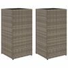 vidaXL Vaso/floreira de jardim 2 pcs 30x30x60 cm vime PE cinzento