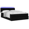 vidaXL Cama Otomana com Colchão & LEDs Preto 140x190cm Tecido