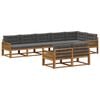 vidaXL Conjunto de Sof&aacute;s para Exterior 8 pcs Natural e Antracite