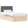 vidaXL Estrutura de Cama com Cabeceira Estofada Cinza Escuro